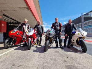 me gary, chris and dave in pits with bikes at autodromo protimao